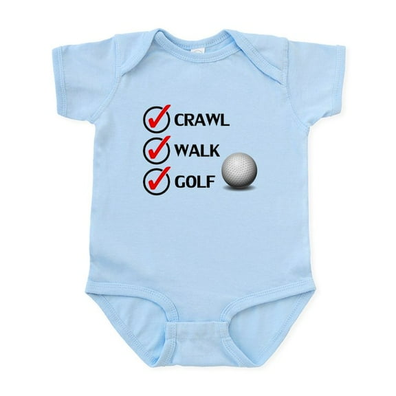 CafePress - Crawl Walk Golf Body Suit - Baby Light Bodysuit, Size Newborn - 24 Months