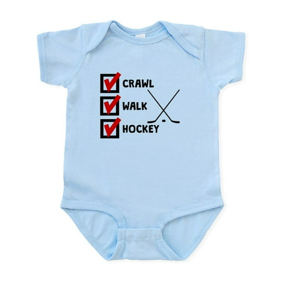 CafePress - Crawl Walk Hockey Body Suit - Baby Light Bodysuit, Size Newborn - 24 Months
