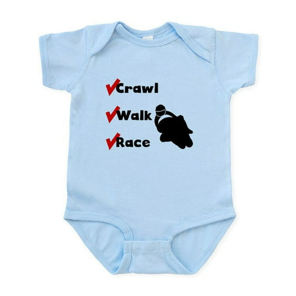 CafePress - Crawl Walk Race Body Suit - Baby Light Bodysuit, Size Newborn - 24 Months