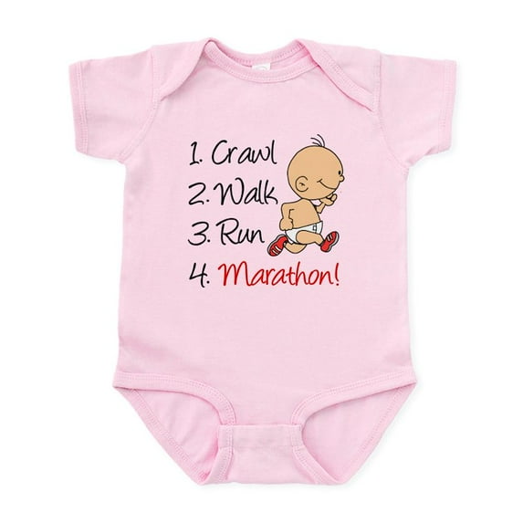CafePress - Crawl, Walk, Run Marathon Infant Bodysuit - Baby Light Bodysuit, Size Newborn - 24 Months