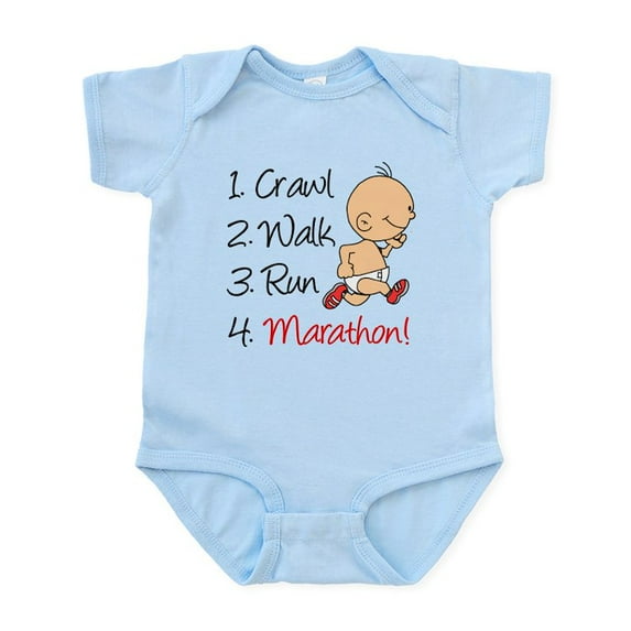 CafePress - Crawl, Walk, Run Marathon Infant Bodysuit - Baby Light Bodysuit, Size Newborn - 24 Months