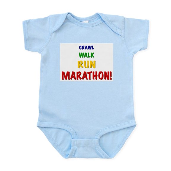 CafePress - Crawl Walk Run Marathon! Infant Creeper - Baby Light Bodysuit, Size Newborn - 24 Months