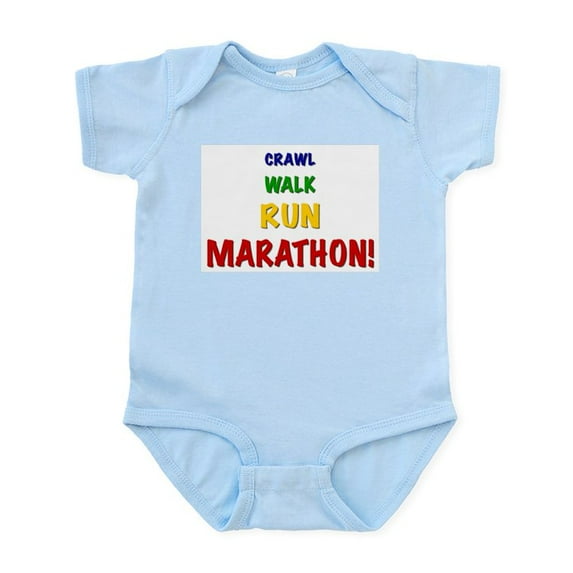 CafePress - Crawl Walk Run Marathon! Infant Creeper - Baby Light Bodysuit, Size Newborn - 24 Months