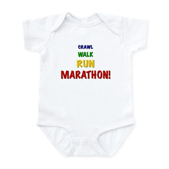 CafePress - Crawl Walk Run Marathon! Infant Creeper - Baby Light Bodysuit, Size Newborn - 24 Months
