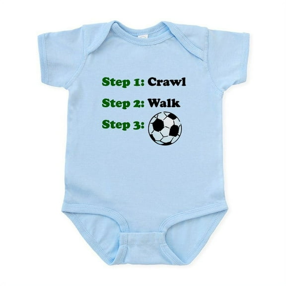 CafePress - Crawl Walk Soccer Body Suit - Baby Light Bodysuit, Size Newborn - 24 Months