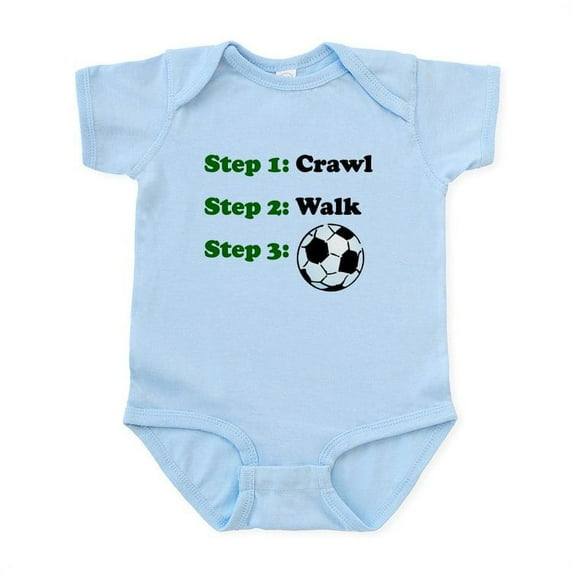 CafePress - Crawl Walk Soccer Body Suit - Baby Light Bodysuit, Size Newborn - 24 Months