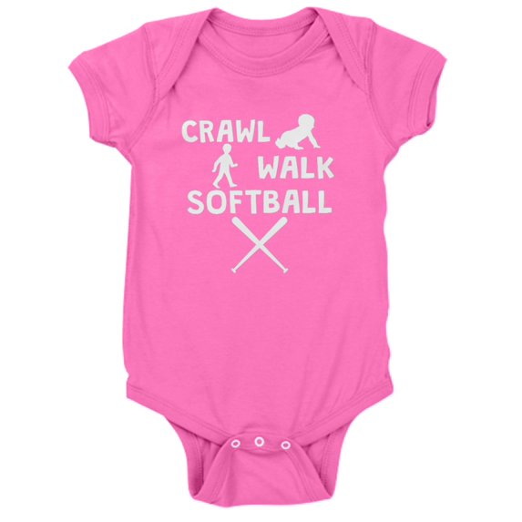 CafePress - Crawl Walk Softball - Cute Infant Bodysuit Baby Romper