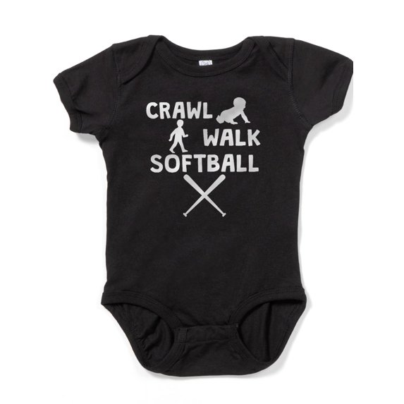 CafePress - Crawl Walk Softball - Cute Infant Bodysuit Baby Romper