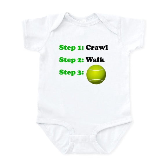 CafePress - Crawl Walk Tennis Body Suit - Baby Light Bodysuit, Size Newborn - 24 Months