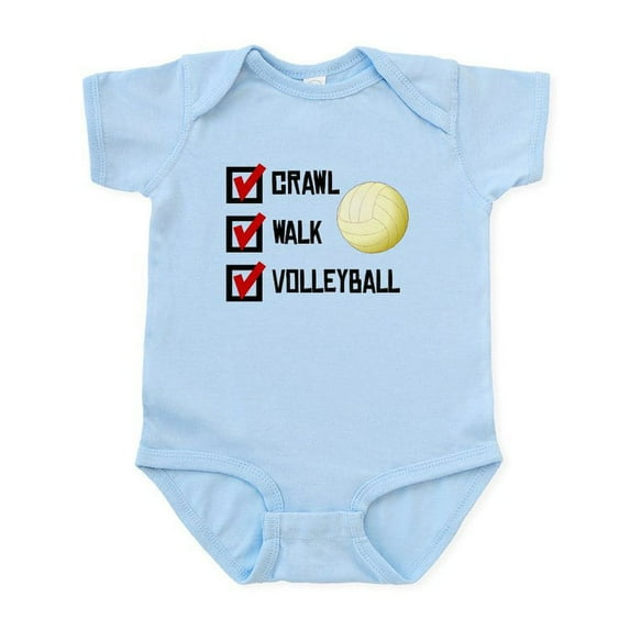 CafePress - Crawl Walk Volleyball Body Suit - Baby Light Bodysuit, Size Newborn - 24 Months