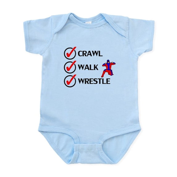 CafePress - Crawl Walk Wrestle Body Suit - Baby Light Bodysuit, Size Newborn - 24 Months