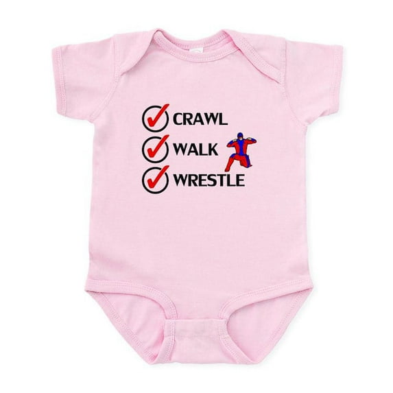 CafePress - Crawl Walk Wrestle Body Suit - Baby Light Bodysuit, Size Newborn - 24 Months