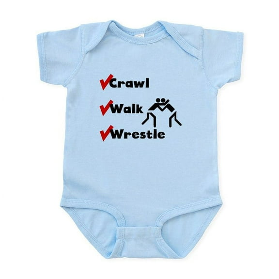 CafePress - Crawl Walk Wrestle Body Suit - Baby Light Bodysuit, Size Newborn - 24 Months