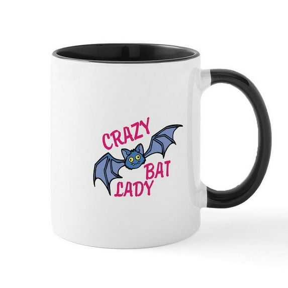 CafePress - Crazy Bat Lady Mugs - 11 oz Ceramic Mug - Novelty Coffee Tea Cup