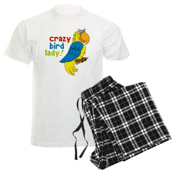 CafePress - Crazy Bird Lady Men's Light Pajamas - Men's Light Loose Fit Cotton Pajama Set