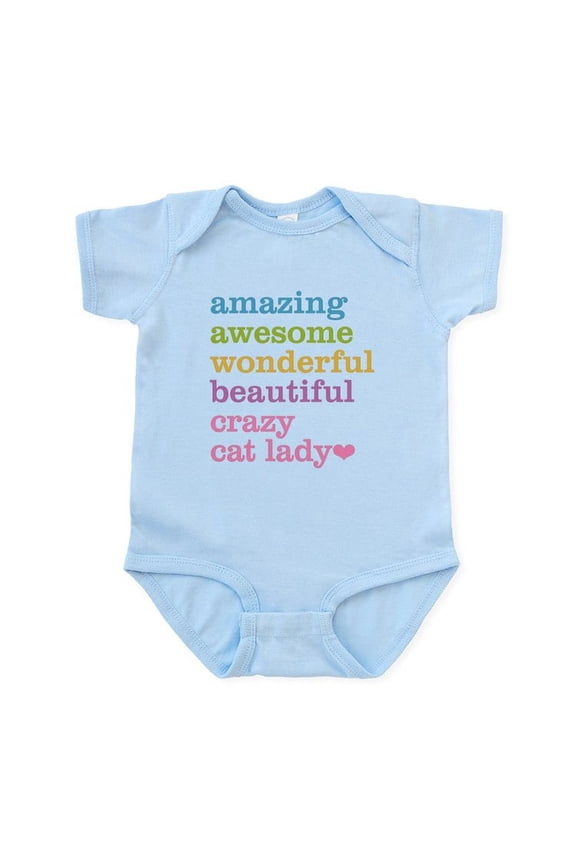- Crazy Cat Lady Body Suit - Baby Light Bodysuit, Size Newborn - 24 Months