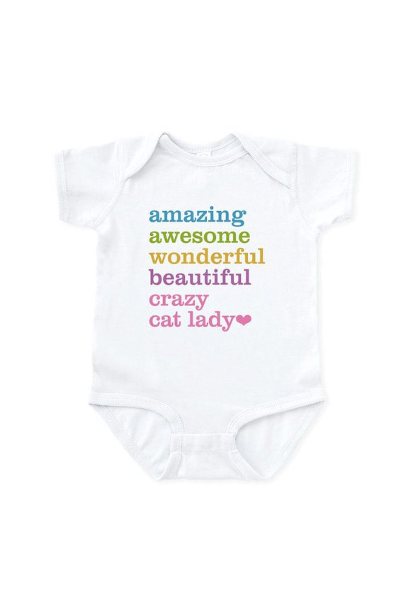- Crazy Cat Lady Body Suit - Baby Light Bodysuit, Size Newborn - 24 Months