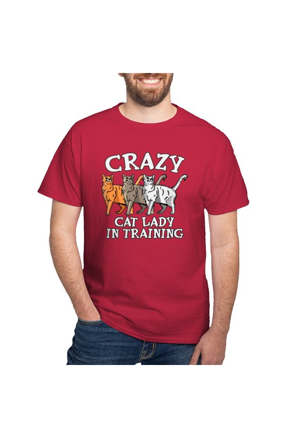 - Crazy Cat Lady Dark T Shirt - Men's Classic Graphic Cotton T-Shirt