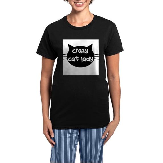 CafePress - Crazy Cat Lady Pajamas - Women's Short Sleeve Print T-Shirt and Pants Dark Cotton Pajama Set