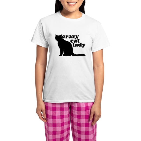 CafePress - Crazy Cat Lady Pajamas - Women's Short Sleeve Print T-Shirt and Pants Light Cotton Pajama Set