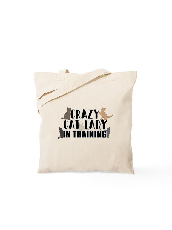 - Crazy Cat Lady Tote Bag - Unisex Canvas Tote Bag, Beige, 1-Piece