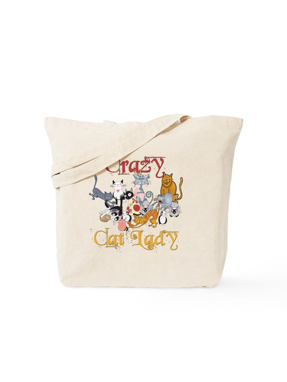 - Crazy Cat Lady Tote Bag - Unisex Canvas Tote Bag, Beige, 1-Piece
