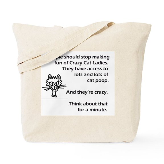 CafePress - Crazy Cat Lady Tote Bag - Unisex Canvas Tote Bag, Beige, 1-Piece