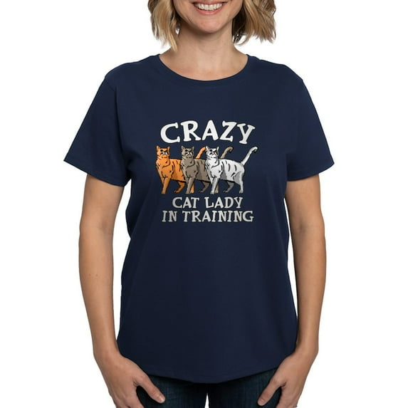 CafePress - Crazy Cat Lady Women's Classic T Shirt - Women's Traditional Fit Dark T-Shirt