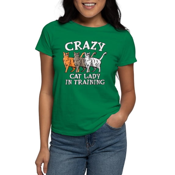 CafePress - Crazy Cat Lady Women's Classic T Shirt - Women's Traditional Fit Dark T-Shirt