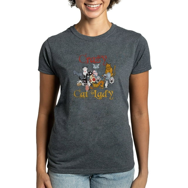 CafePress - Crazy Cat Lady Women's Dark T Shirt - Women's Traditional Fit Dark T-Shirt