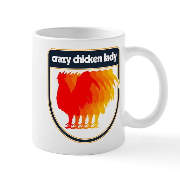 CafePress - Crazy Chicken Lady - 11 oz Ceramic Mug - Novelty Coffee Tea Cup