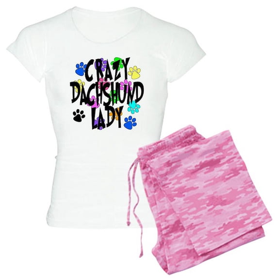 CafePress - Crazy Dachshund Lady - Women's Light Pajamas