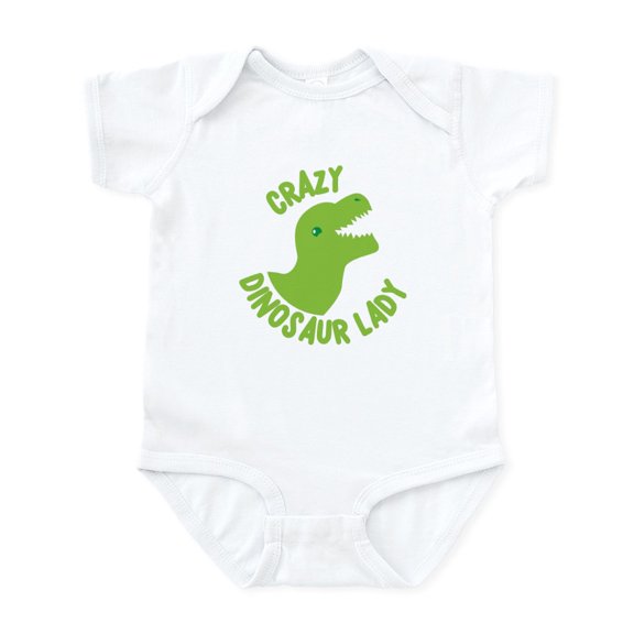 CafePress - Crazy Dinosaur Lady Body Suit - Baby Light Bodysuit, Size Newborn - 24 Months