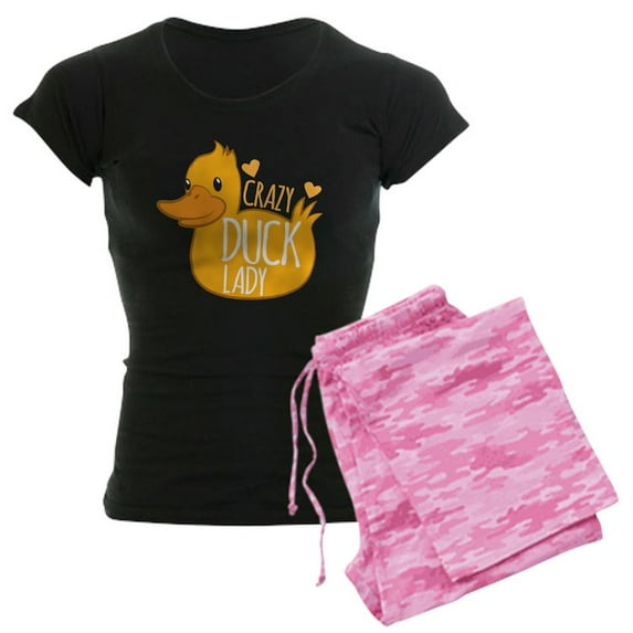 CafePress - Crazy Duck Lady Pajamas - Women's Dark Pajamas