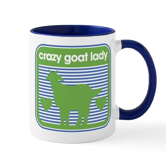 CafePress - Crazy Goat Lady - 11 oz Ceramic Mug - Novelty Coffee Tea Cup