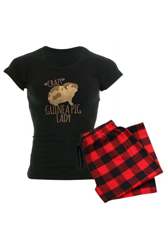 - Crazy Guinea Pig Lady Pajamas - Women's Dark Pajamas