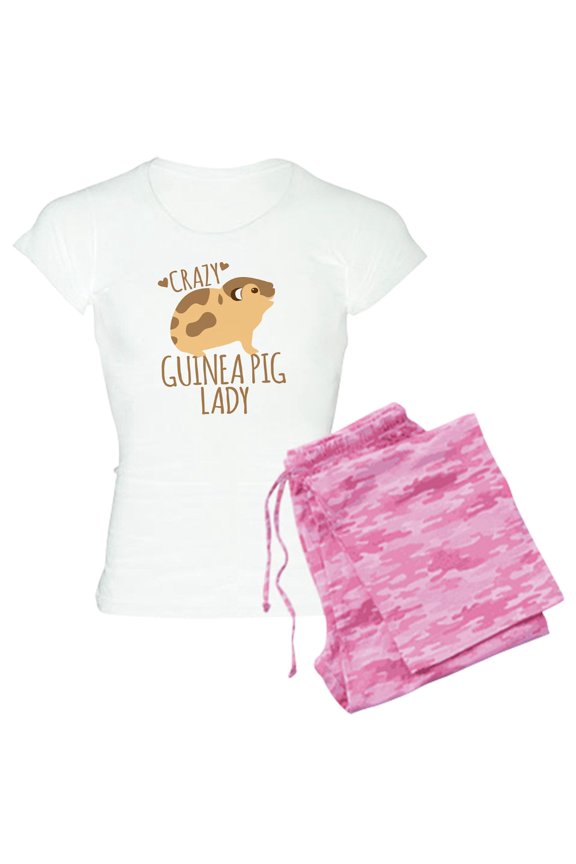 - Crazy Guinea Pig Lady Pajamas - Women's Light Pajamas
