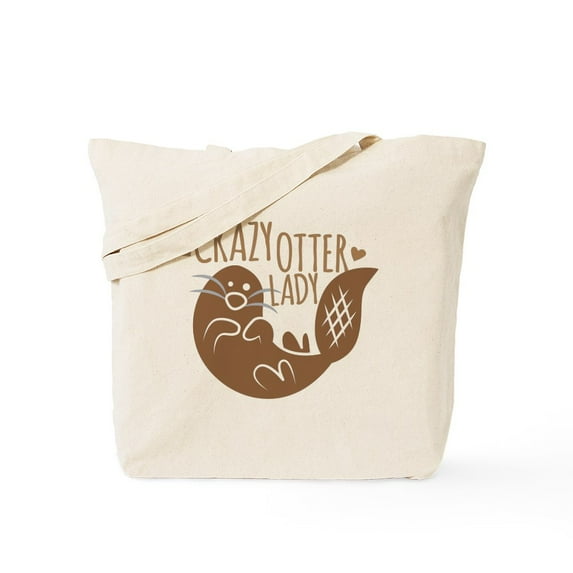 CafePress - Crazy Otter Lady Tote Bag - Unisex Canvas Tote Bag, Beige, 1-Piece
