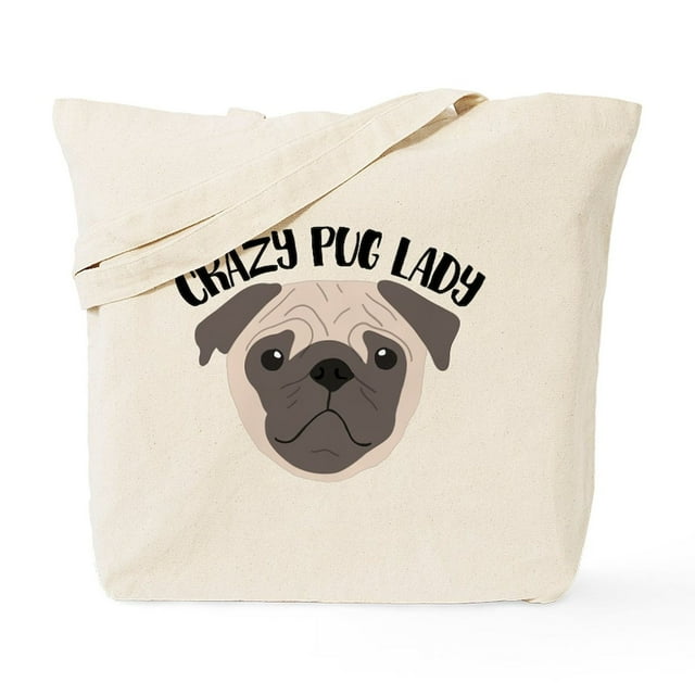 CafePress - Crazy Pug Lady Tote Bag - Natural Canvas Tote Bag, Cloth ...