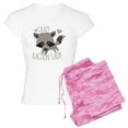 thumbnail image 1 of CafePress - Crazy Racoon Lady Pajamas - Women's Light Pajamas, 1 of 4