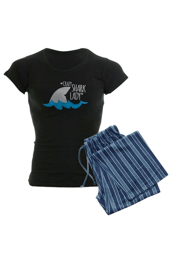 - Crazy Shark Lady Pajamas - Women's Dark Pajamas
