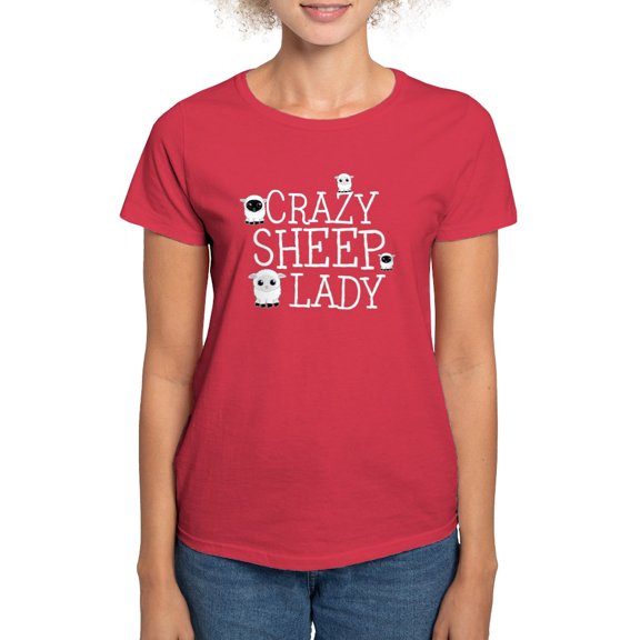 CafePress - Crazy Sheep Lady T Shirt - Women's Traditional Fit Dark T-Shirt