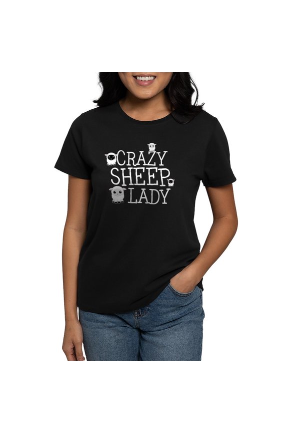 - Crazy Sheep Lady T Shirt - Women's Traditional Fit Dark T-Shirt