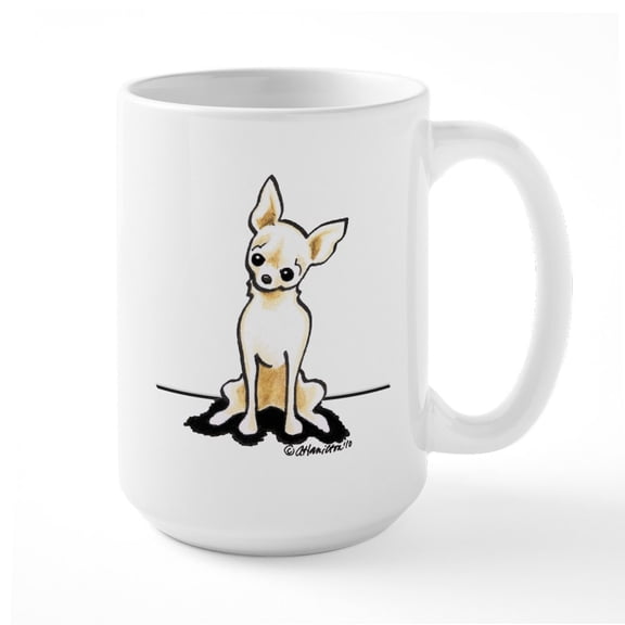 CafePress - Cream Chi Sit Pretty Large Mug - 15 oz Ceramic Large White Novelty Mug