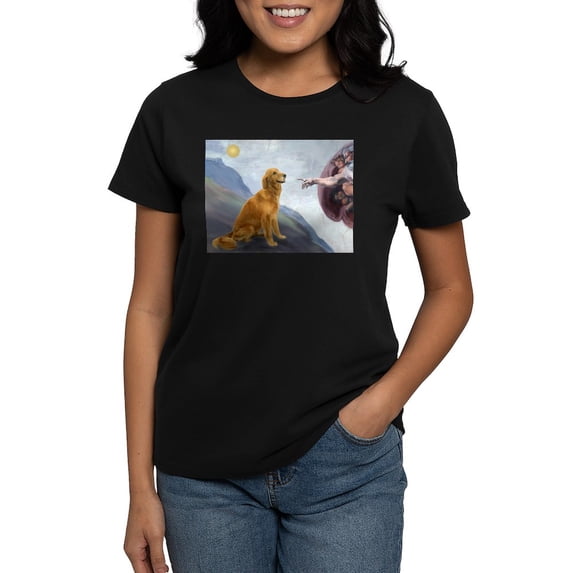 CafePress - Creation (#2) & Golden Women's Dark T Shirt - Women's Traditional Fit Dark T-Shirt