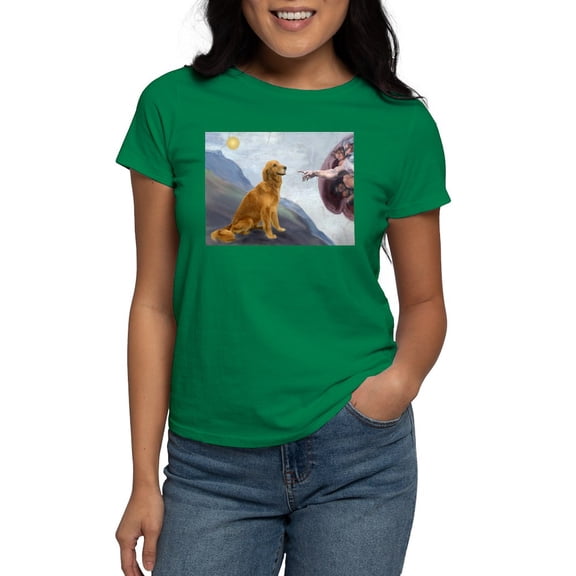 CafePress - Creation (#2) & Golden Women's Dark T Shirt - Women's Traditional Fit Dark T-Shirt