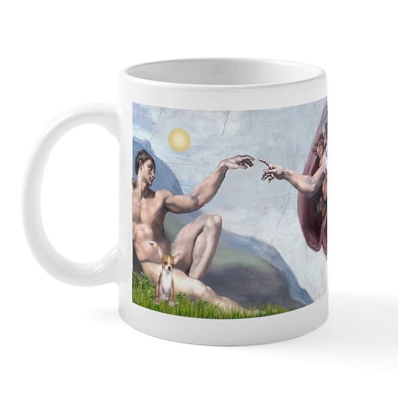 CafePress - Creation / Chihuahua Mug - 11 oz Ceramic Mug - Novelty Coffee Tea Cup