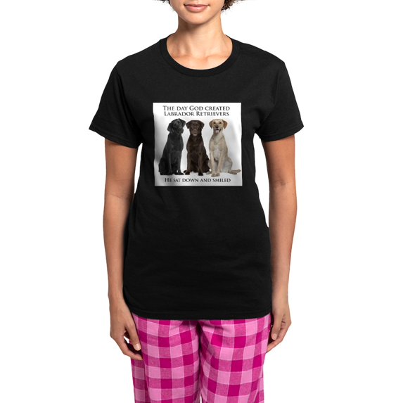 CafePress - Creation Of Labs Pajamas - Women's Short Sleeve Print T-Shirt and Pants Dark Cotton Pajama Set
