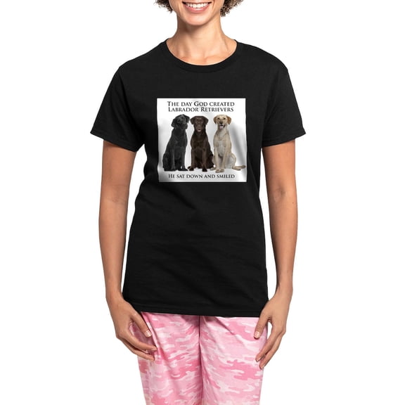 CafePress - Creation Of Labs Pajamas - Women's Short Sleeve Print T-Shirt and Pants Dark Cotton Pajama Set