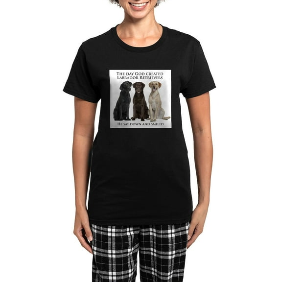 CafePress - Creation Of Labs Pajamas - Women's Short Sleeve Print T-Shirt and Pants Dark Cotton Pajama Set